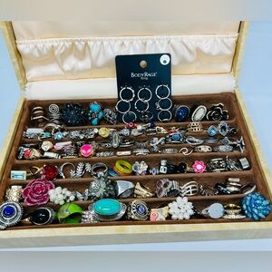 Vintage & Modern Gold & Silver Tone Assortment Fashion Statement Rings Lot 95